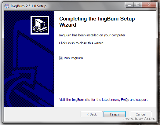 creation of an image in Windows 7