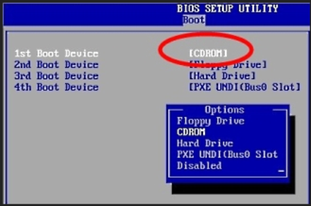bios boot from cd-rom