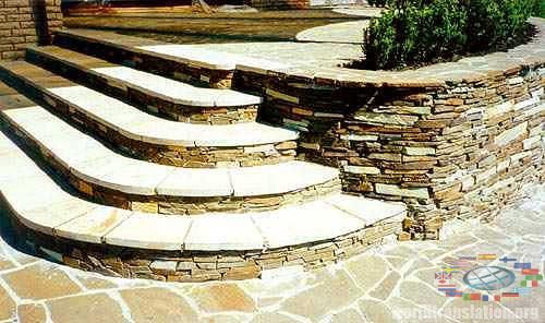 Stairs made of concrete and stone